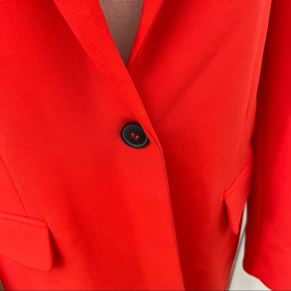 🌅 NWT French Connection Boyfriend Jacket, Adisa Sundae Oversized Blazer Red - Picture 7 of 12